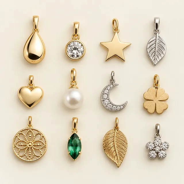 Star Charms - Gold Tone, 2mm
