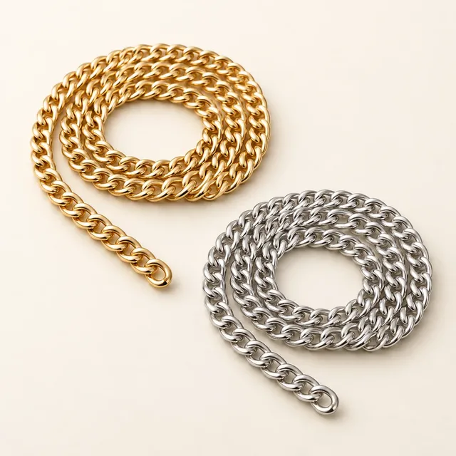 Silver Tone Curb Chain - 2 mm, 2mm
